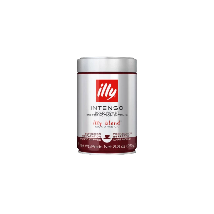 Illy Intenso Dark Roast Gemalen Koffie 250 G. 3 Illy Intenso Dark Roast Gemalen Koffie 250 G.