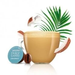 Dolce Gusto Coconut Macchiato Vegan -Koffiedrank Winkel xi webshop flatwhite coconut glas